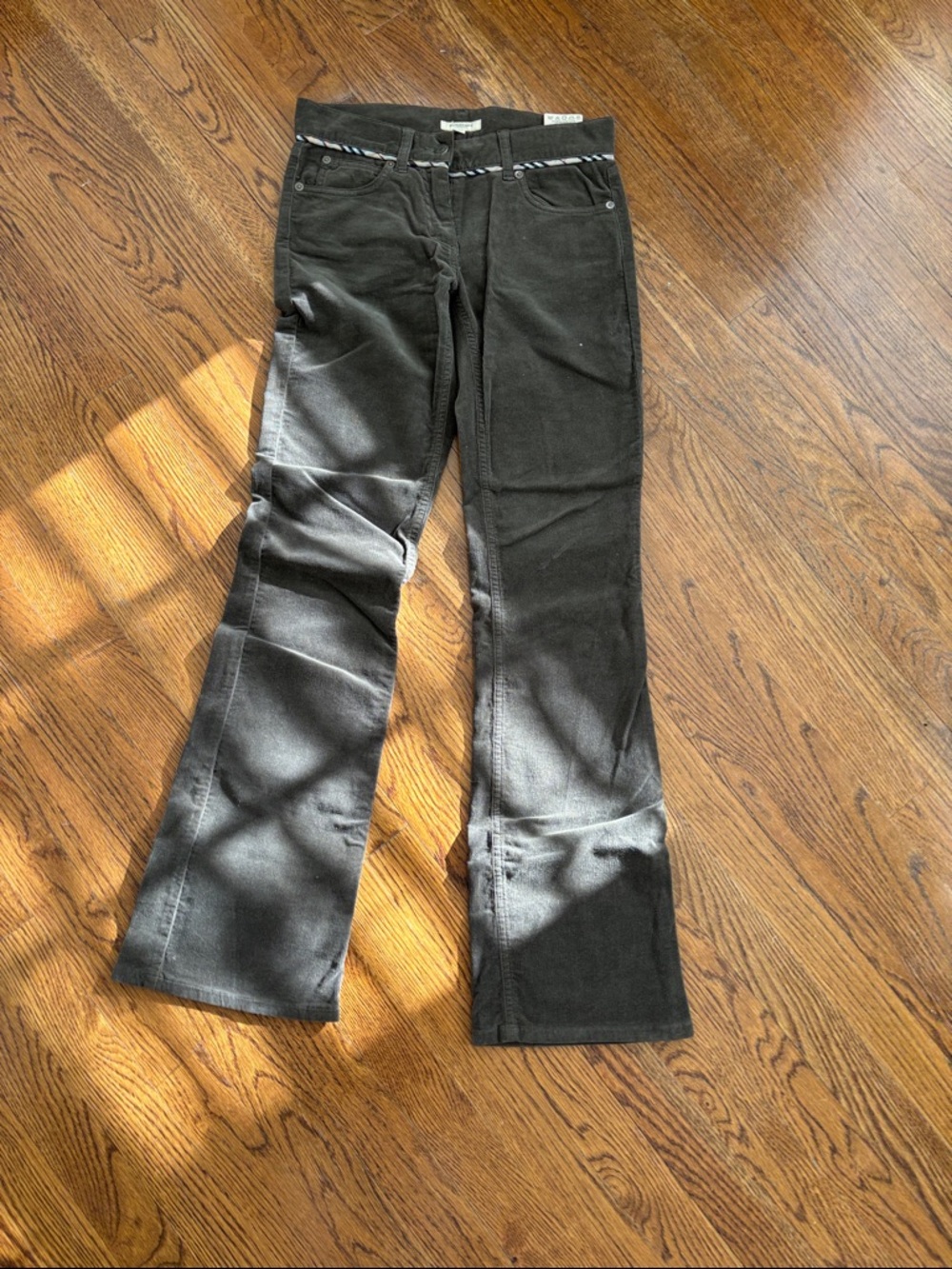 Burberry Army green Flared Wide-Leg corduroy Jeans